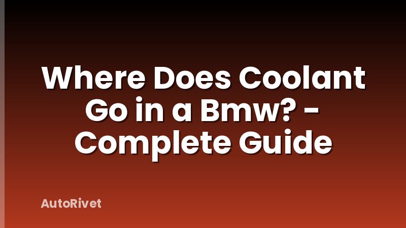 Where Does Coolant Go in a Bmw? - Complete Guide