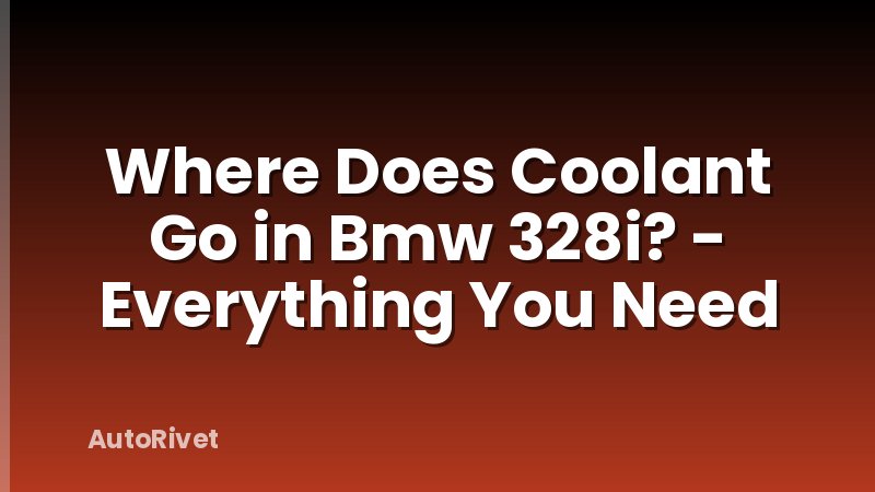 Where Does Coolant Go in Bmw 328i? - Everything You Need