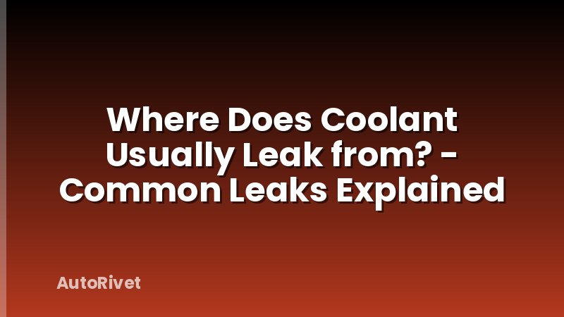Where Does Coolant Usually Leak from? - Common Leaks Explained