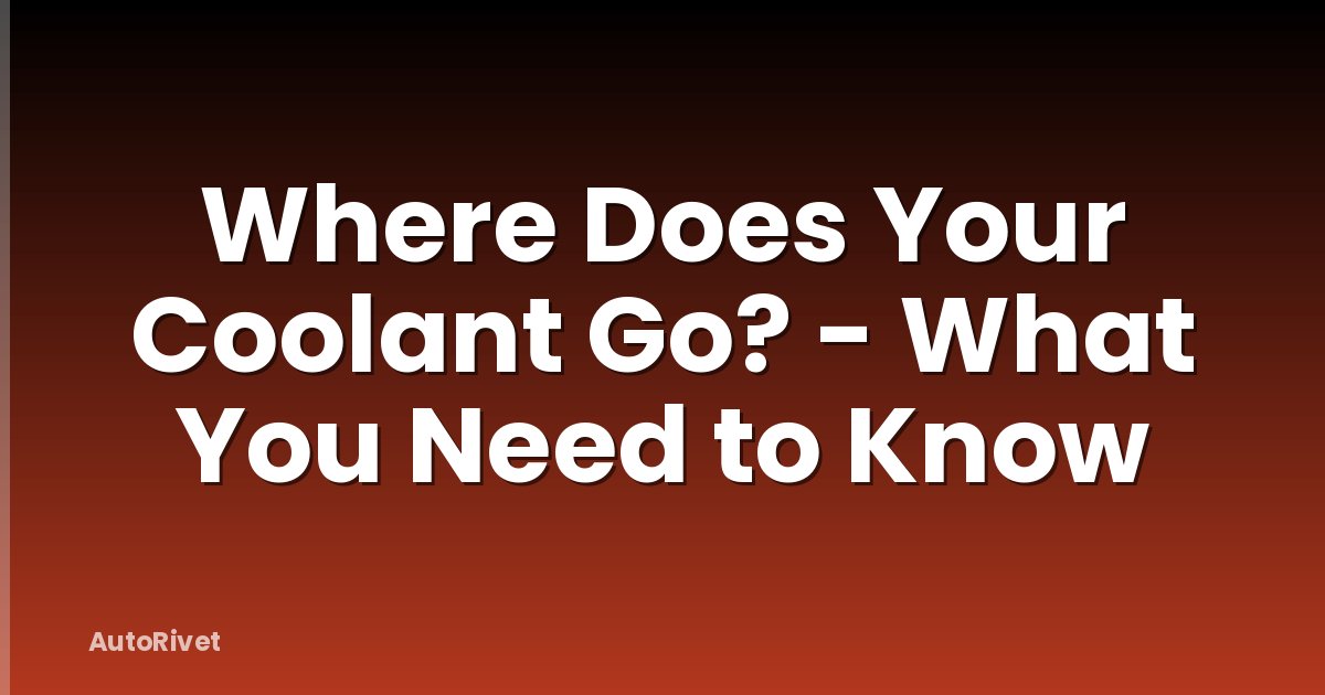 Where Does Your Coolant Go? - What You Need to Know