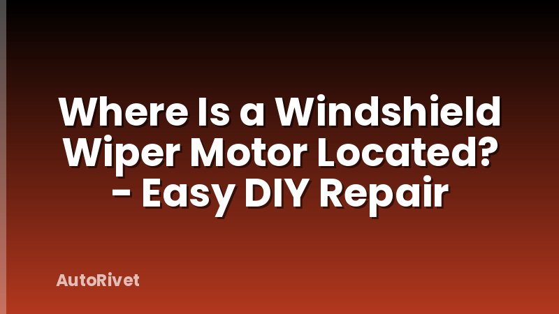 Where Is a Windshield Wiper Motor Located? - Easy DIY Repair