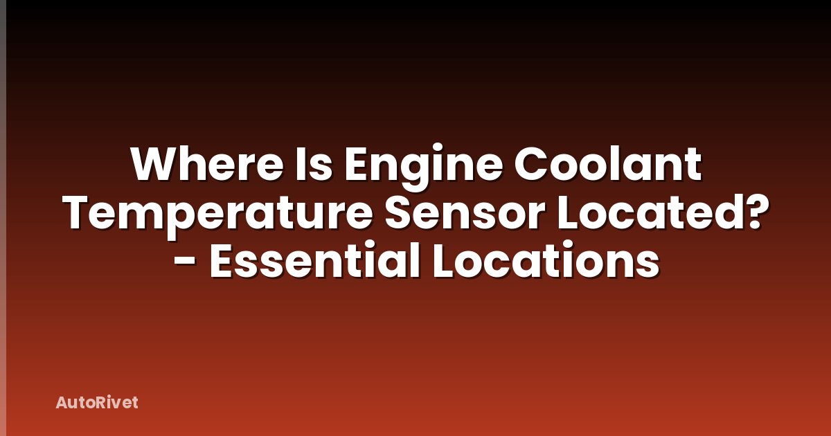 Where Is Engine Coolant Temperature Sensor Located? - Essential Locations