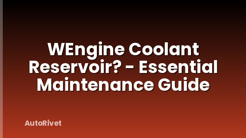 WEngine Coolant Reservoir? - Essential Maintenance Guide
