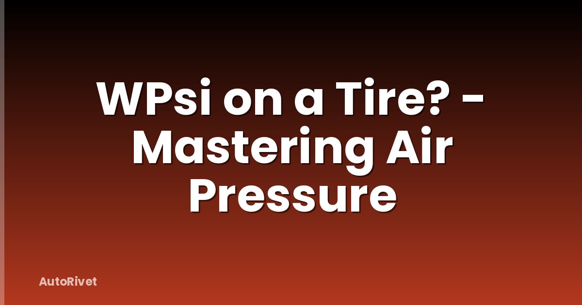 WPsi on a Tire? - Mastering Air Pressure