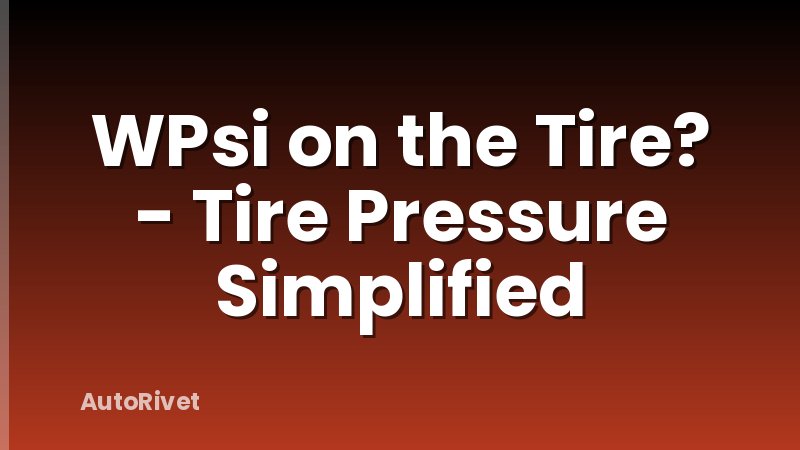 WPsi on the Tire? - Tire Pressure Simplified