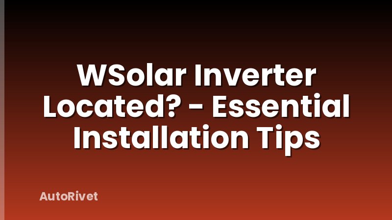 WSolar Inverter Located? - Essential Installation Tips