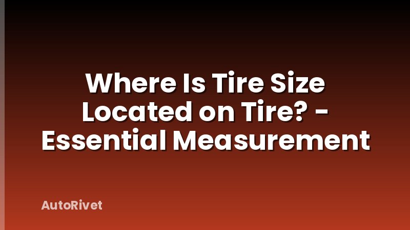 Where Is Tire Size Located on Tire? - Essential Measurement
