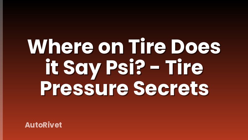 Where on Tire Does it Say Psi? - Tire Pressure Secrets