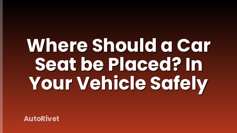 Where Should a Car Seat be Placed? In Your Vehicle Safely