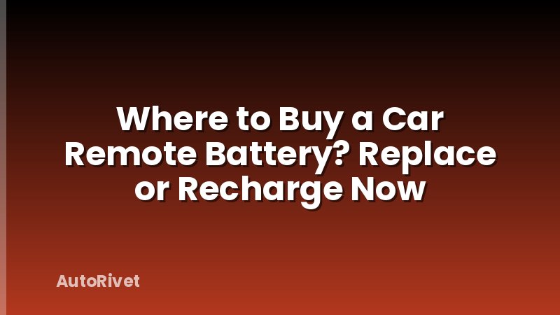 Where to Buy a Car Remote Battery? Replace or Recharge Now