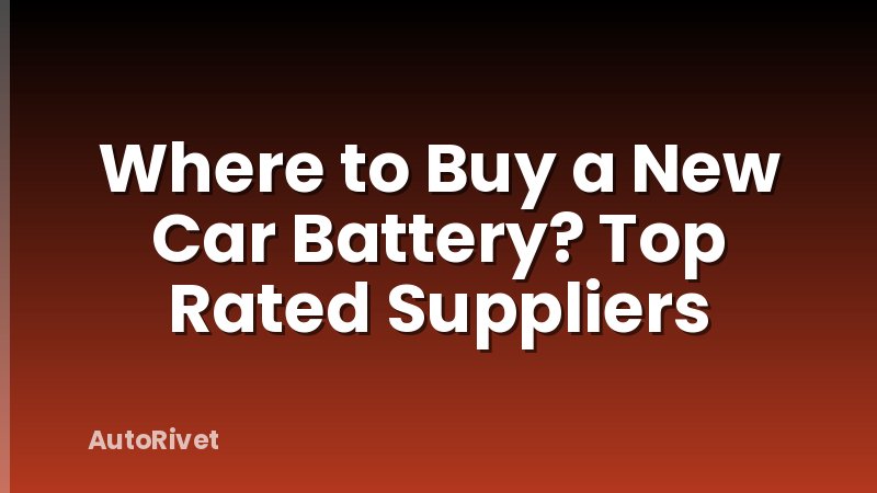 Where to Buy a New Car Battery? Top Rated Suppliers