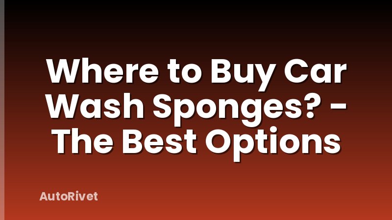 Where to Buy Car Wash Sponges? - The Best Options