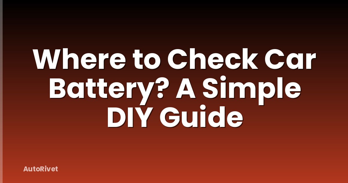 Where to Check Car Battery? A Simple DIY Guide