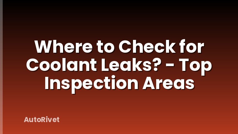 Where to Check for Coolant Leaks? - Top Inspection Areas
