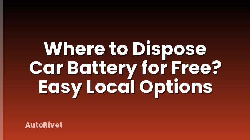 Where to Dispose Car Battery for Free? Easy Local Options