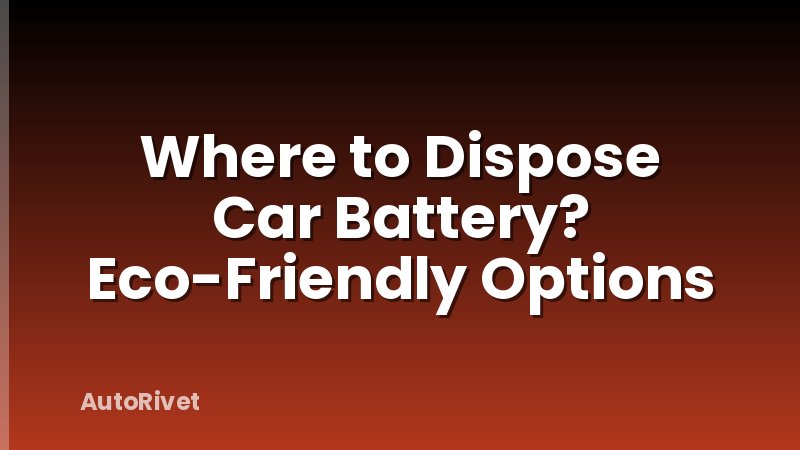 Where to Dispose Car Battery? Eco-Friendly Options