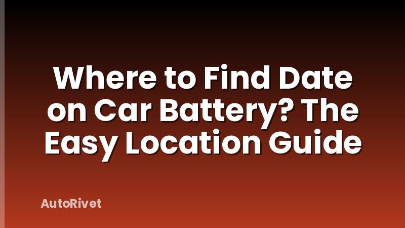 Where to Find Date on Car Battery? The Easy Location Guide
