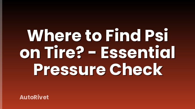 Where to Find Psi on Tire? - Essential Pressure Check