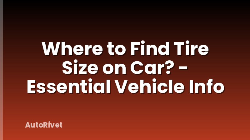 Where to Find Tire Size on Car? - Essential Vehicle Info