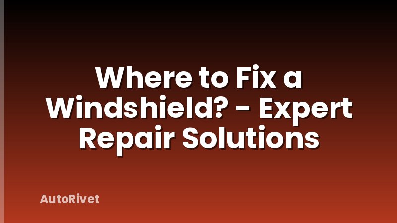 Where to Fix a Windshield? - Expert Repair Solutions