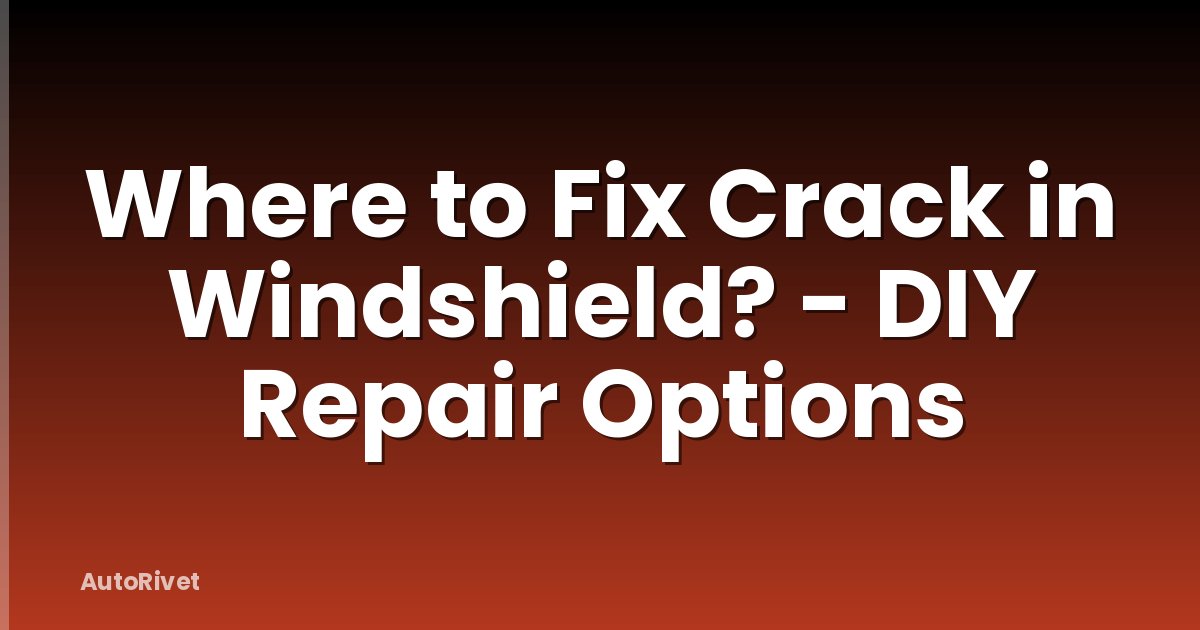 Where to Fix Crack in Windshield? - DIY Repair Options