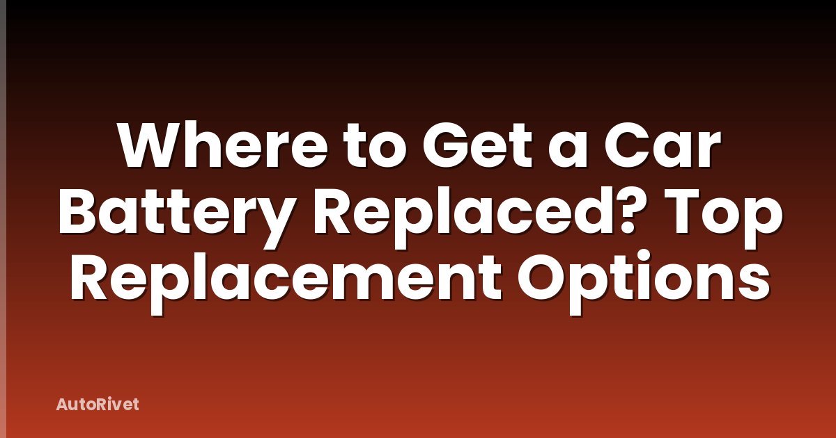 Where to Get a Car Battery Replaced? Top Replacement Options
