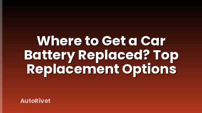 Where to Get a Car Battery Replaced? Top Replacement Options