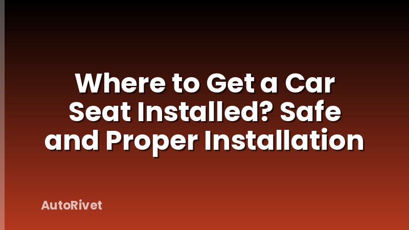 Where to Get a Car Seat Installed? Safe and Proper Installation