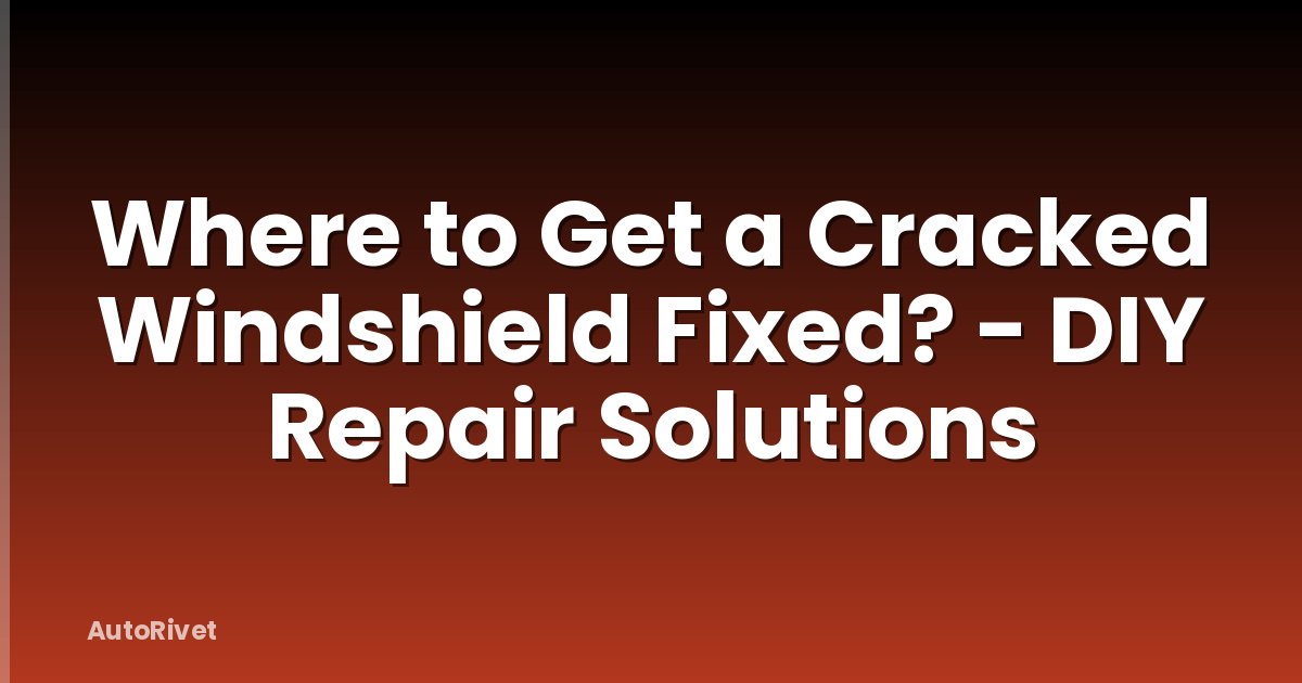 Where to Get a Cracked Windshield Fixed? - DIY Repair Solutions