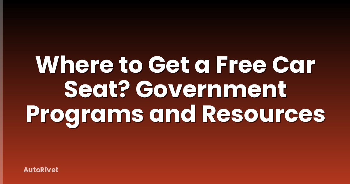 Where to Get a Free Car Seat? Government Programs and Resources