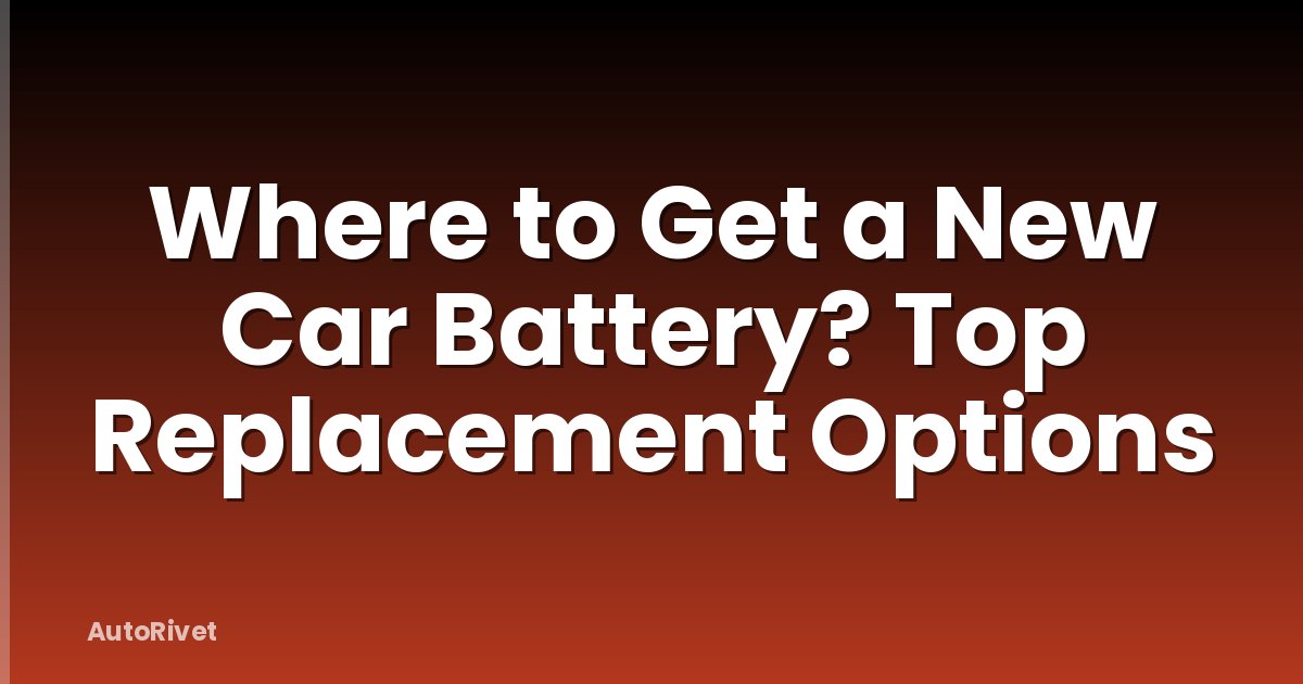 Where to Get a New Car Battery? Top Replacement Options
