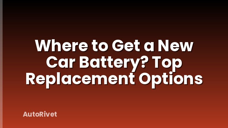 Where to Get a New Car Battery? Top Replacement Options