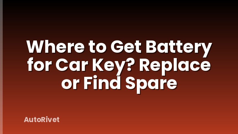 Where to Get Battery for Car Key? Replace or Find Spare