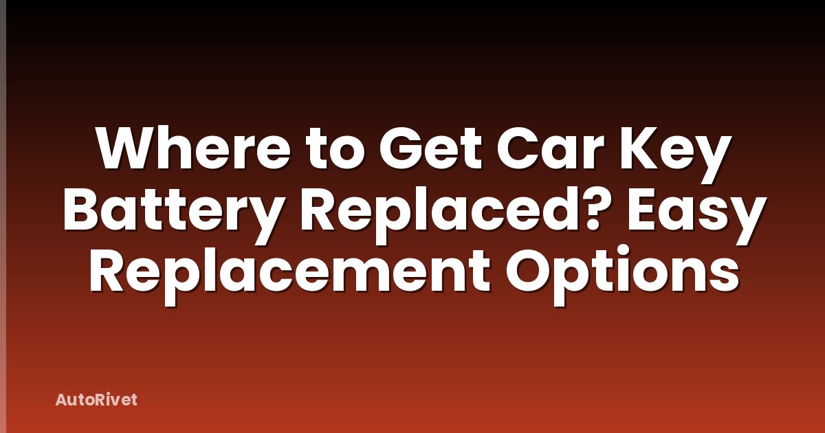Where to Get Car Key Battery Replaced? Easy Replacement Options