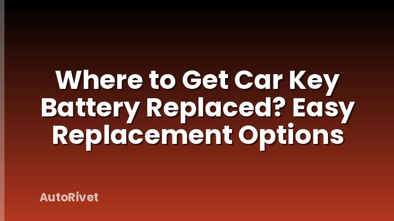 Where to Get Car Key Battery Replaced? Easy Replacement Options