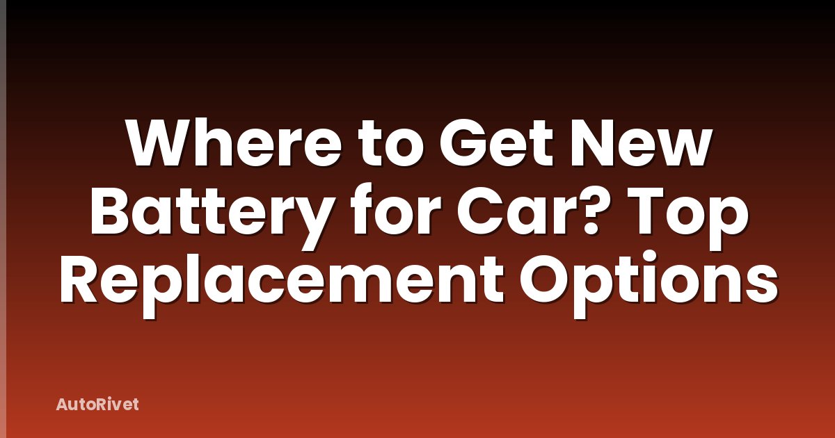 Where to Get New Battery for Car? Top Replacement Options