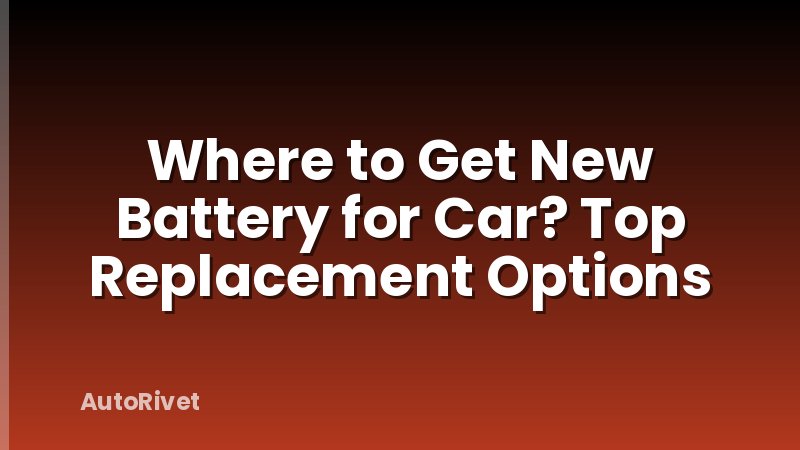 Where to Get New Battery for Car? Top Replacement Options