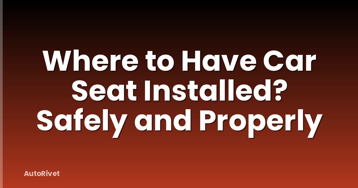 Where to Have Car Seat Installed? Safely and Properly