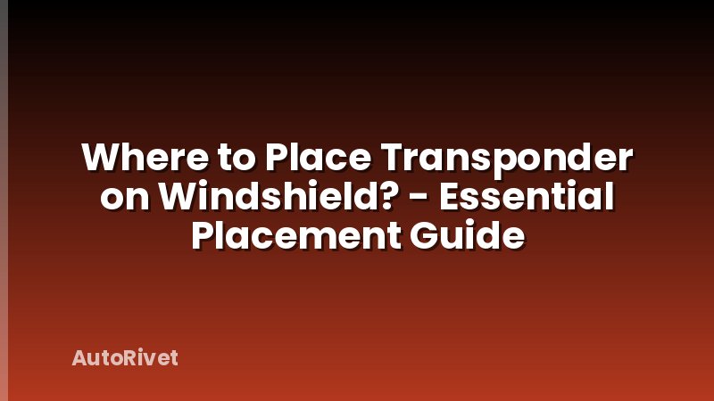 Where to Place Transponder on Windshield? - Essential Placement Guide