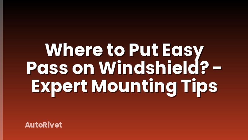 Where to Put Easy Pass on Windshield? - Expert Mounting Tips