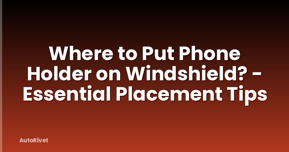 Where to Put Phone Holder on Windshield? - Essential Placement Tips