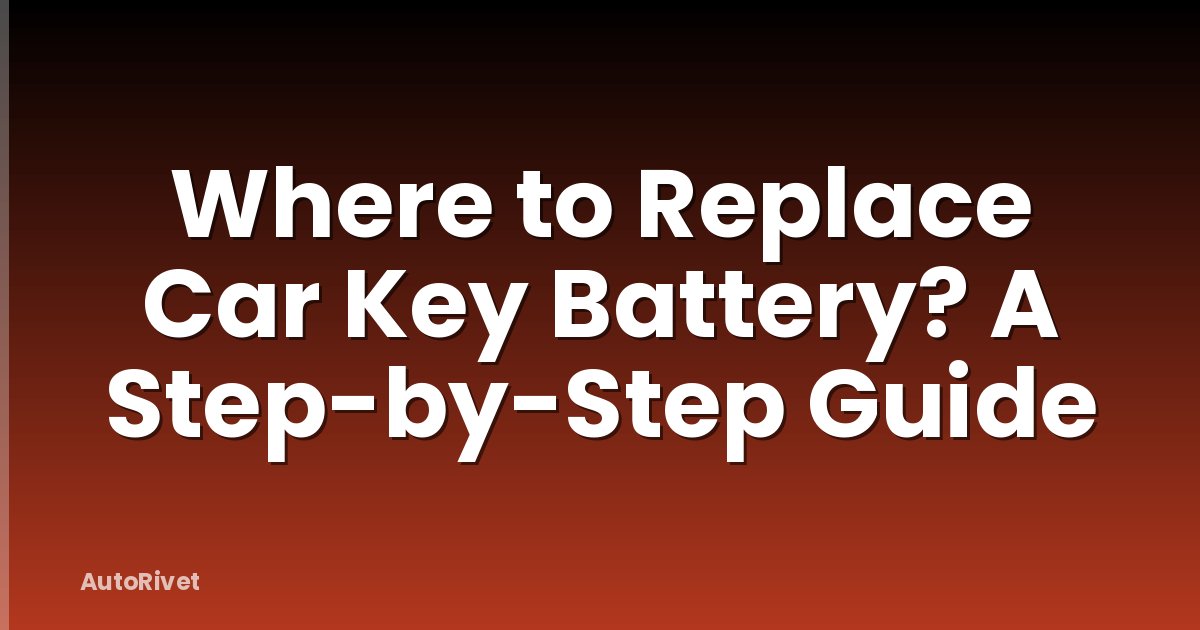 Where to Replace Car Key Battery? A Step-by-Step Guide