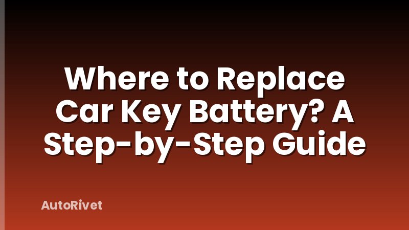 Where to Replace Car Key Battery? A Step-by-Step Guide