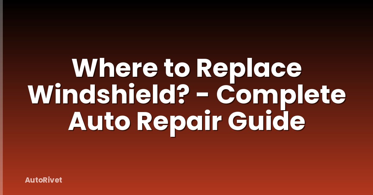 Where to Replace Windshield? - Complete Auto Repair Guide