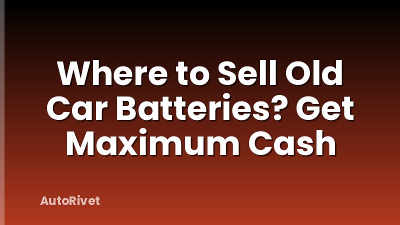 Where to Sell Old Car Batteries? Get Maximum Cash