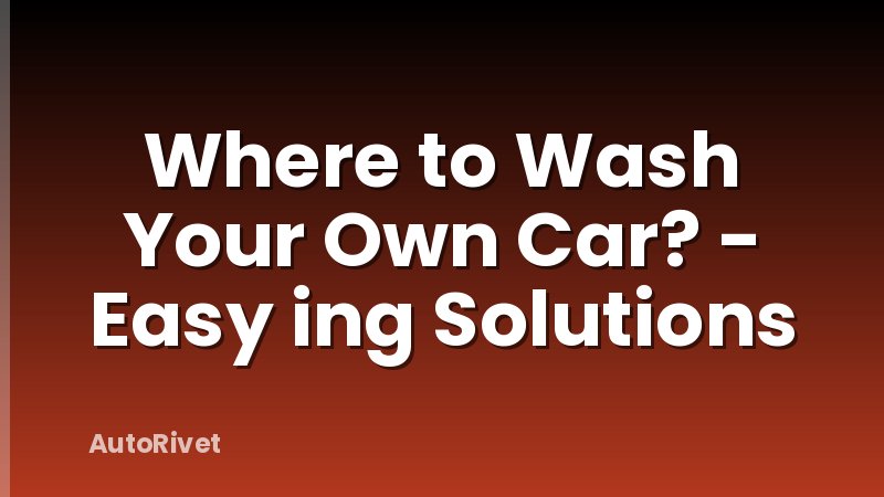 Where to Wash Your Own Car? - Easy ing Solutions