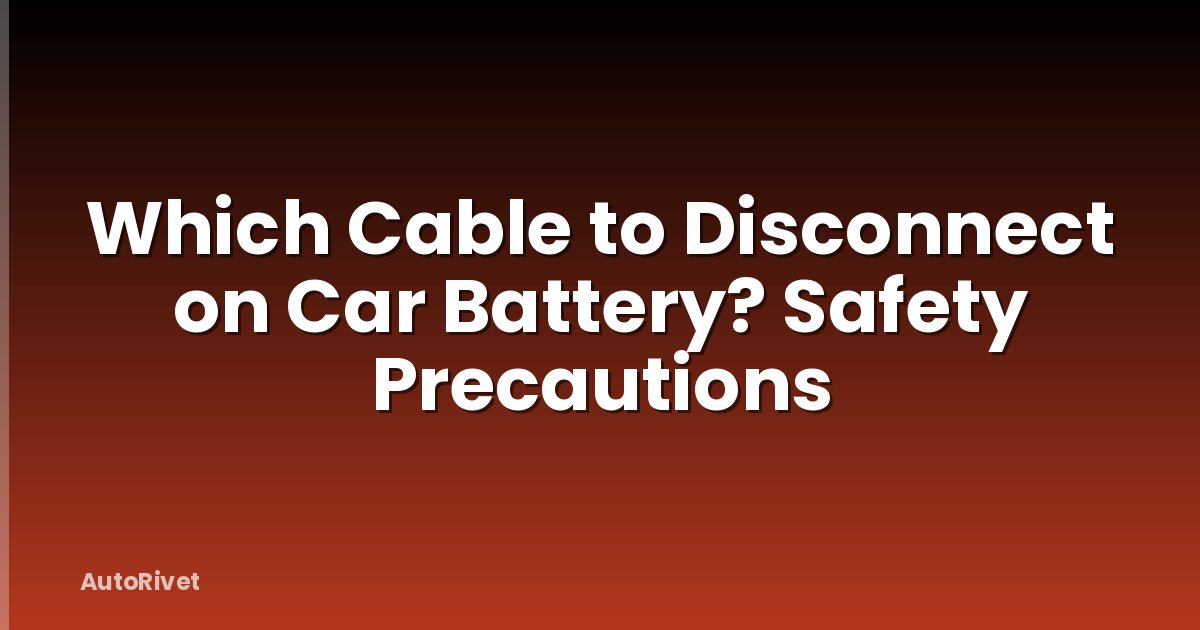 Which Cable to Disconnect on Car Battery? Safety Precautions