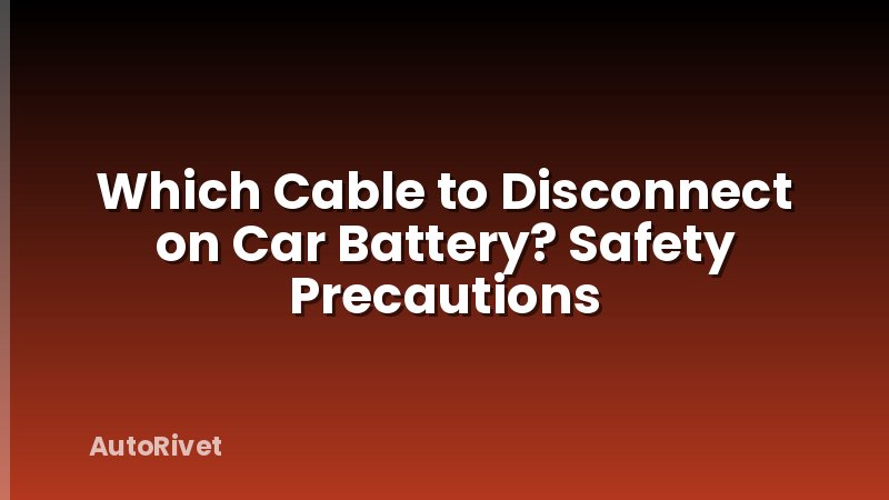 Which Cable to Disconnect on Car Battery? Safety Precautions