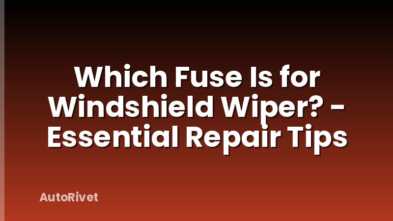 Which Fuse Is for Windshield Wiper? - Essential Repair Tips