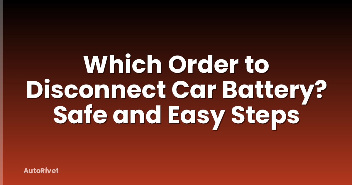 Which Order to Disconnect Car Battery? Safe and Easy Steps